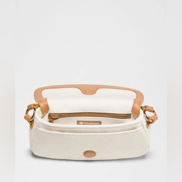 🆕🤎 Lululemon Canvas Mini Bag - Natural Chestnut Brown - Picture 5 of 9